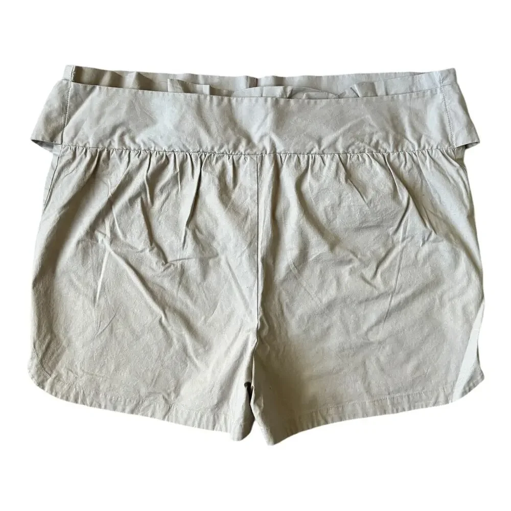 NWT Kate Spade Saturday Paper Bag Belted Shorts high rise mushroom size Medium